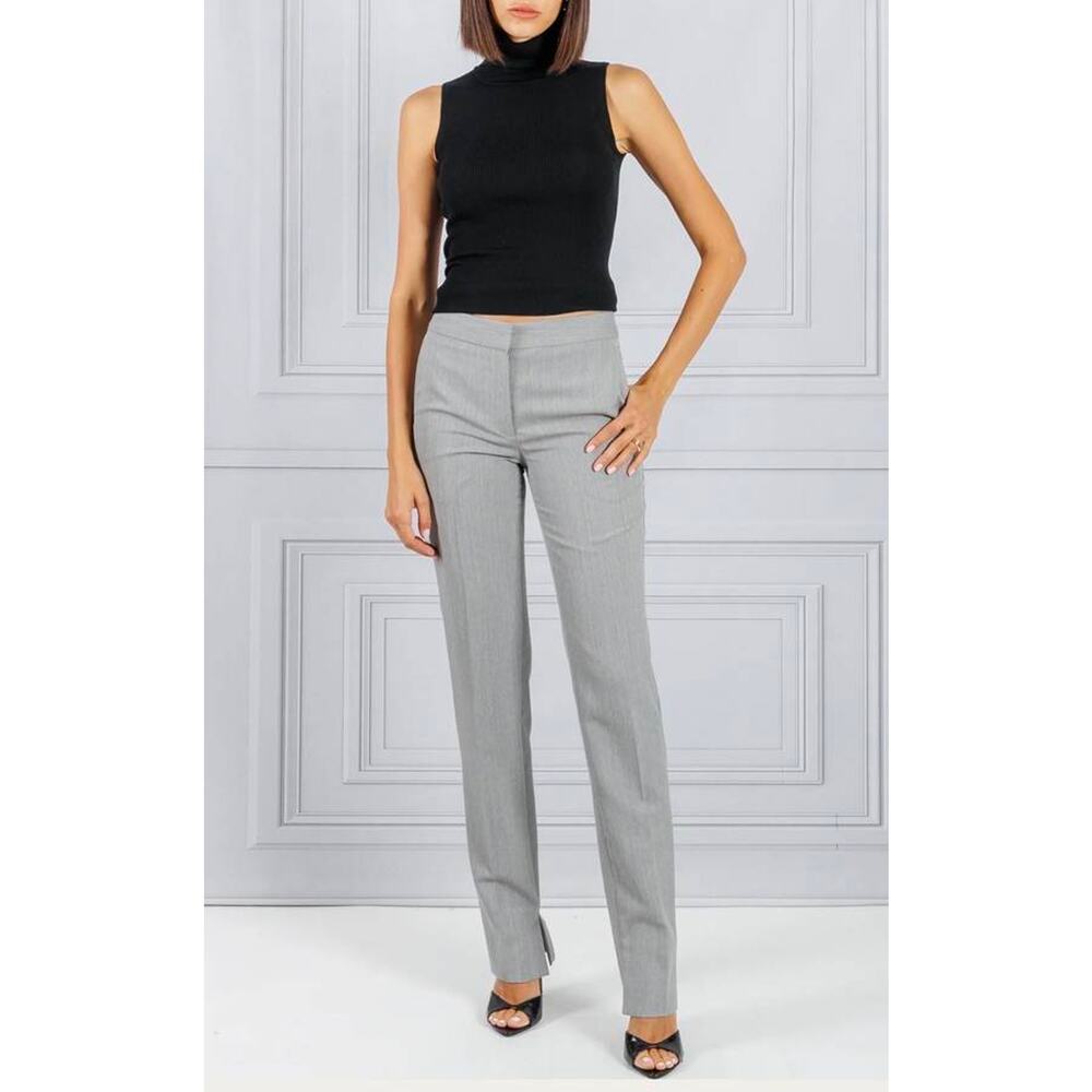 Stella McCartney Slim Wool Trouser Pants in Grey Melange IT 40 US 4